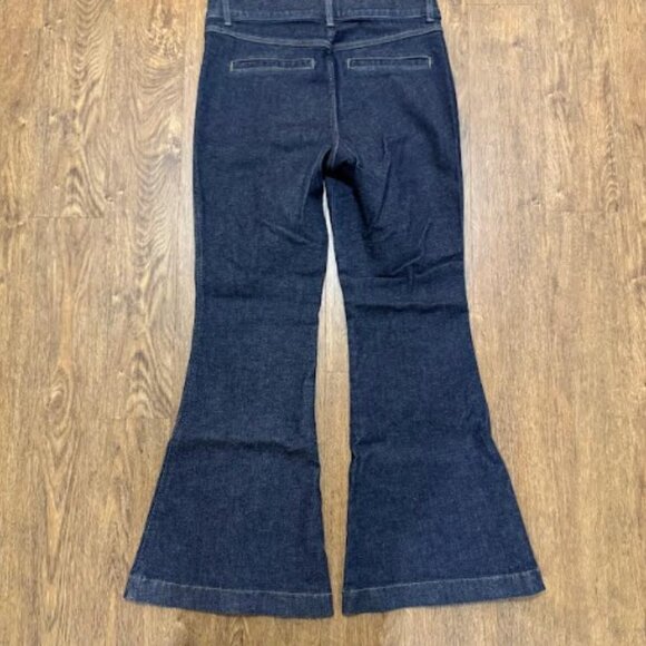 SPANX Pintuck Seamed Leg Flare Jeans in Raw Indigo Size LARGE PETITE - Picture 9 of 11